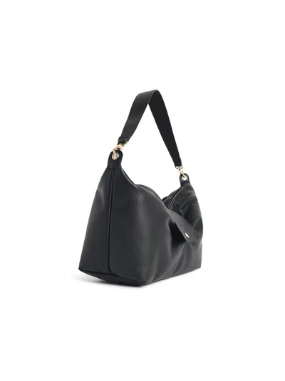 Longchamp Le Pliage Xtra Bow Black Leather Shoulder Bag In Black