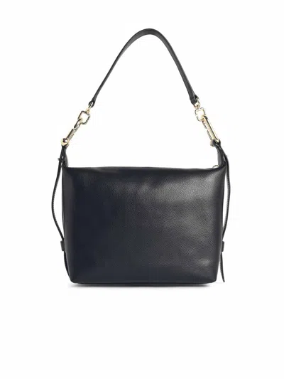 Furla Tonie Mini Shoulder Bag In Black Leather In Black