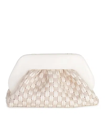 Themoirè Rectangular Suede Clutch Braided Strap In Neutral