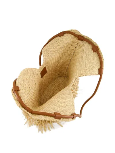 Zimmermann Goldentime Medium Raffia Tote Bag In Sand