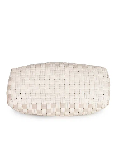 Themoirè Rectangular Suede Clutch Braided Strap In Neutral