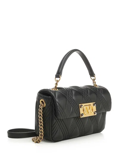 Valentino Quiltie 67 Leather Handbag In Black