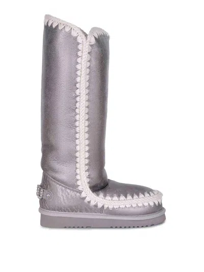 Mou Boots  Made Of Suede Sheepskin In Gray