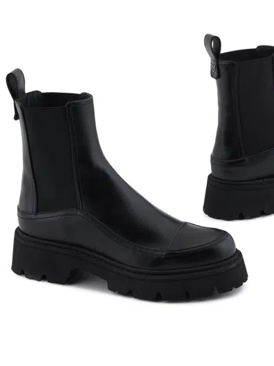 Emporio Armani Leather Chelsea Boots In Black