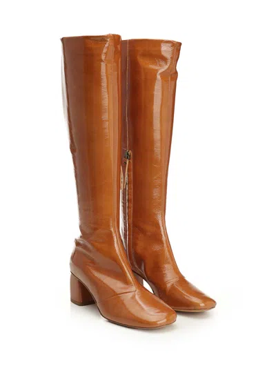 Forte Forte Knee-high Block-heel Boots In Orange