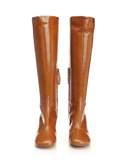 Forte Forte Knee-high Block-heel Boots In Orange