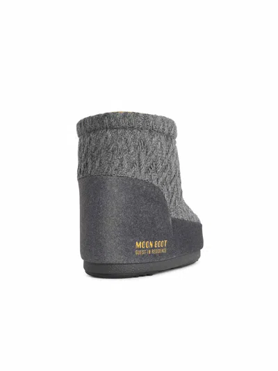 Moon Boot X Guest In Residence Knitted Icon Low Boots In Gray