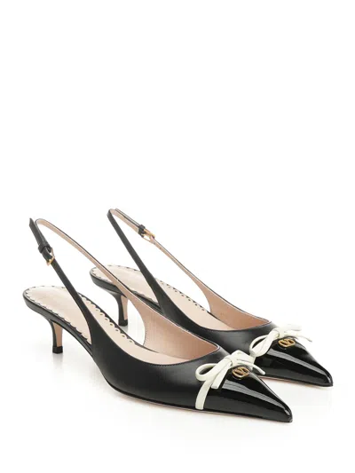 Valentino Garavani Leather Bepointy Slingback Heels 45 In Multi