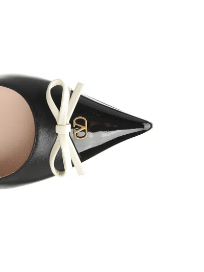 Valentino Garavani Leather Bepointy Slingback Heels 45 In Multi