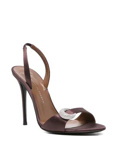 Giuseppe Zanotti Clandestino Satin Heel Sandals In Purple