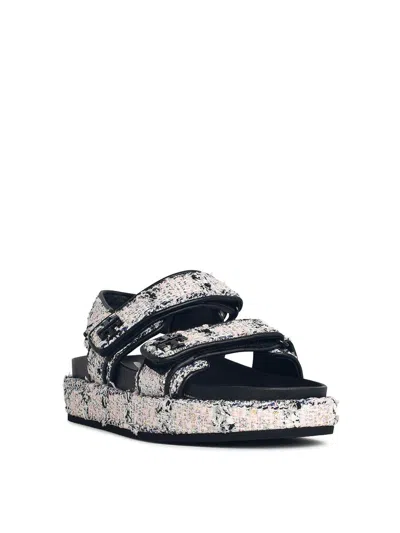 Tory Burch Kira Leather And Fabric Sports Sandals In Multi