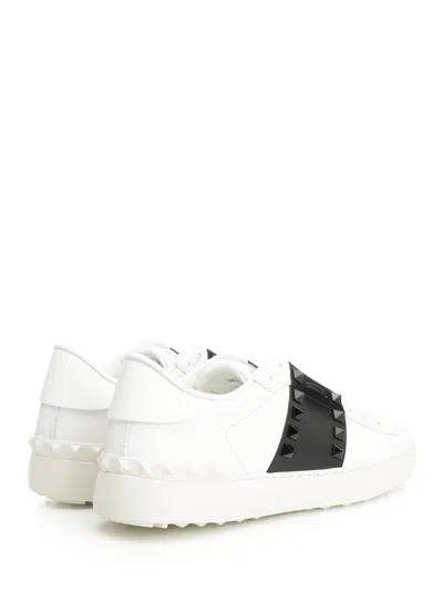 Valentino Garavani Valentino Calfskin Sneakers With Contrasting Bands And Rubber Studs In White