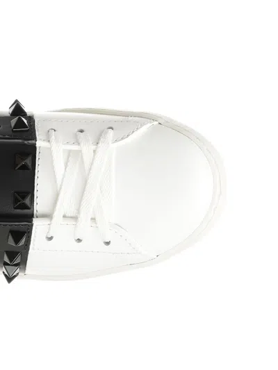 Valentino Garavani Valentino Calfskin Sneakers With Contrasting Bands And Rubber Studs In White