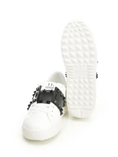 Valentino Garavani Valentino Calfskin Sneakers With Contrasting Bands And Rubber Studs In White