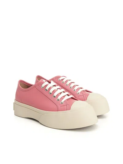 Marni Platform Sneakers With Smooth Leather Upper In Pink