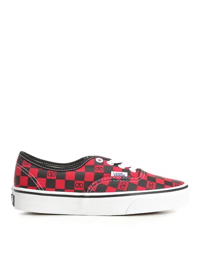 Valentino Red Vans Edition Low-top Vlogo Checkerboard Sneakers In Multi