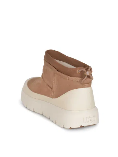 Ugg Cl Ultra Mini Weathe Ankle Boots In Leather Color Suede In Brown