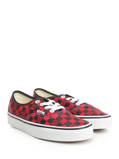 Valentino Red Vans Edition Low-top Vlogo Checkerboard Sneakers In Multi
