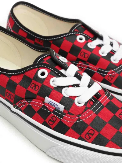 Valentino Red Vans Edition Low-top Vlogo Checkerboard Sneakers In Multi