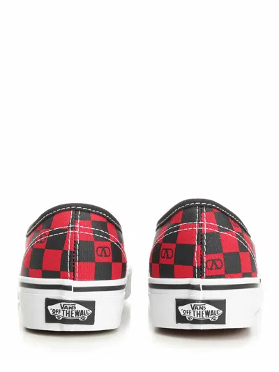 Valentino Red Vans Edition Low-top Vlogo Checkerboard Sneakers In Multi