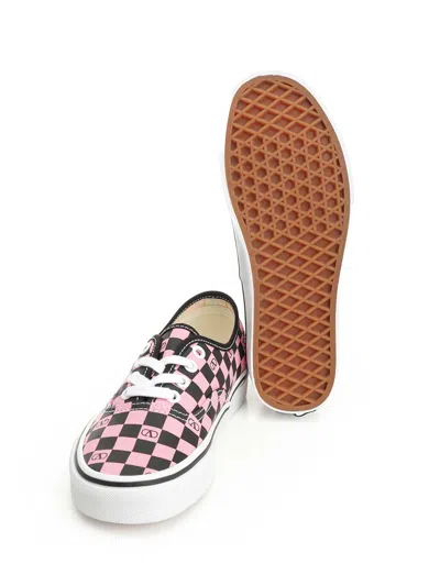 Valentino Garavani And Vans Low-top Trainer In Fabric With Vlogo Checkerboard Print In Pink