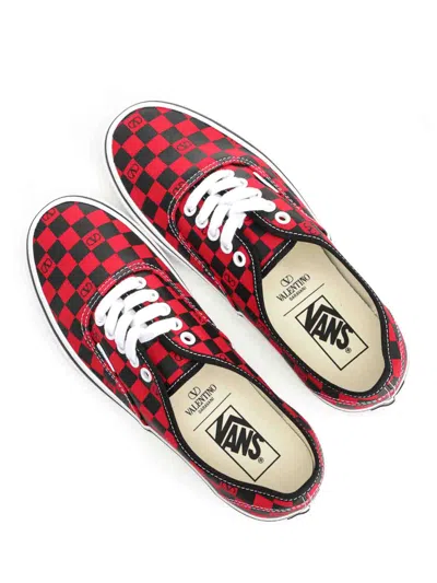 Valentino X Vans Men's Tess St Vlogo Check Canvas Low-top Sneakers In Black