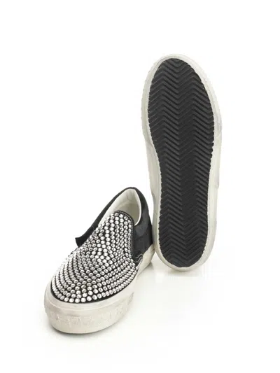 Golden Goose Penstar Suede Shoe With Crystals In Black