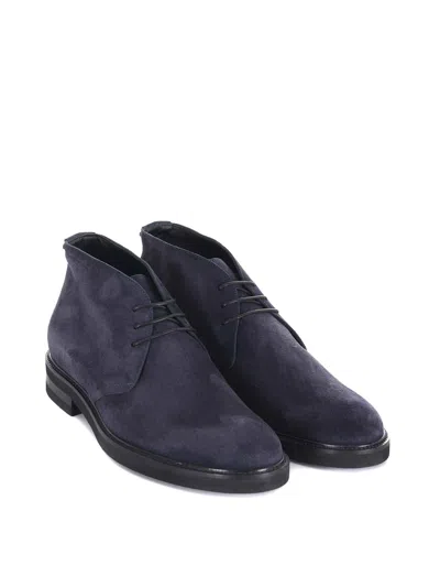 Jerold Wilton Suede Ankle Boots In Blue
