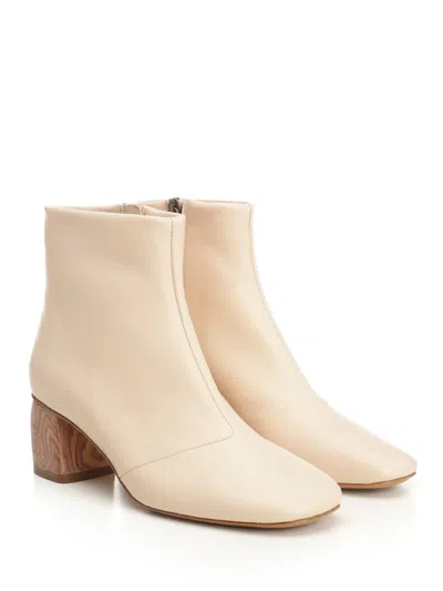 Forte Forte Leather Wood-heel Boots In Pink