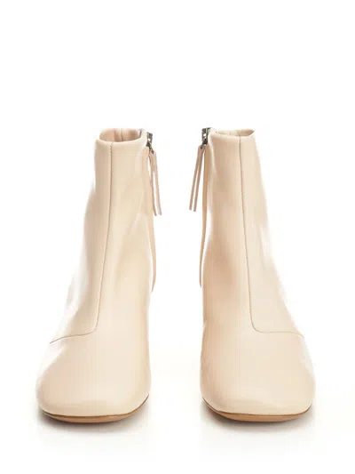 Forte Forte Leather Wood-heel Boots In Pink