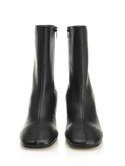 Dries Van Noten Pointed Toe Ankle Boots With Sculptural Heel In Black