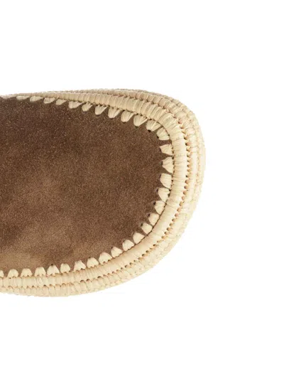 Loewe Men Rio Lace-up Shoes In Suede And Raffia In Brown