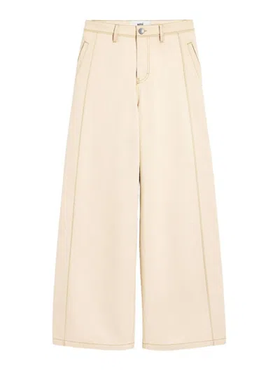 Ami Alexandre Mattiussi Ami Paris Women Super Wide Denim Jeans In Neutral