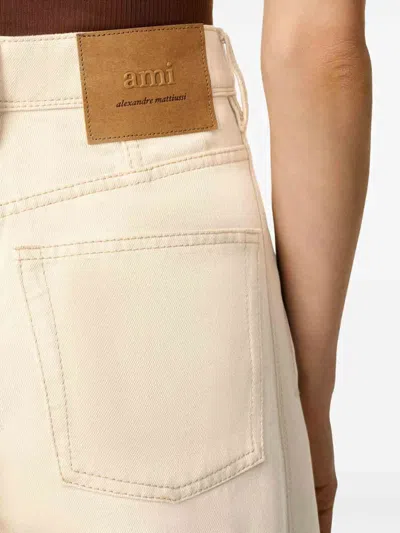 Ami Alexandre Mattiussi Ami Paris Women Super Wide Denim Jeans In Neutral