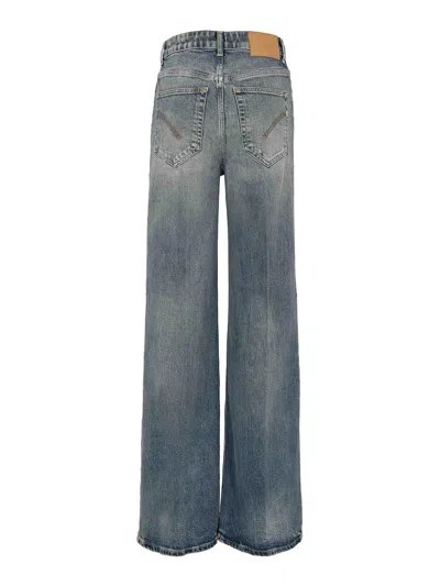 Dondup Beatrix Wide Leg Jeans In Denim In Blue