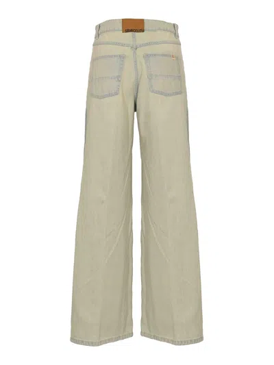 Semicouture Fernana Wide-leg Jeans In Light Denim In Neutral