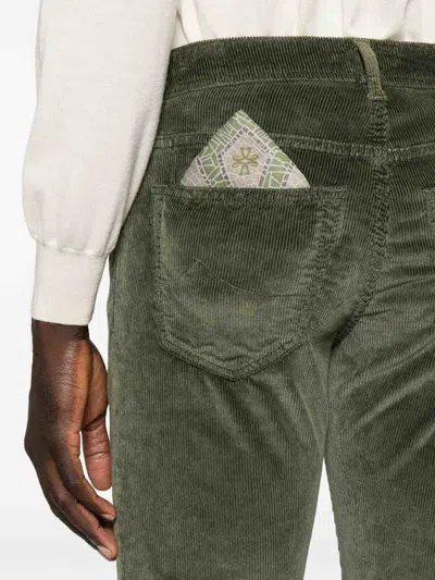 Jacob Cohen Tailored Denim Trousers Five Pockets In Green