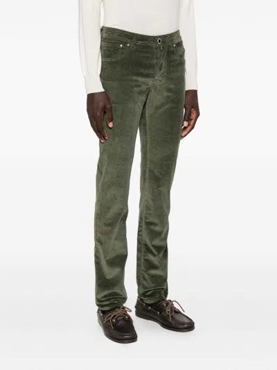 Jacob Cohen Tailored Denim Trousers Five Pockets In Green