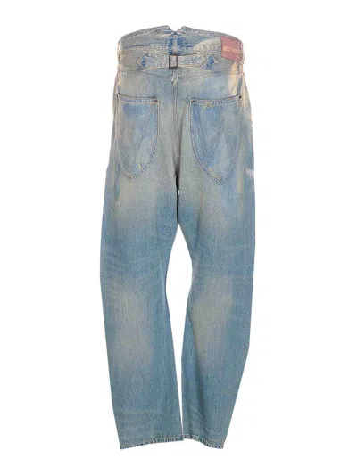 Vivienne Westwood Buckle Back Jeans Bleach Denim Blue Xl Unisex