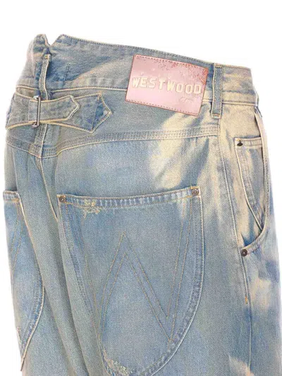 Vivienne Westwood Buckle Back Jeans Bleach Denim Blue Xl Unisex