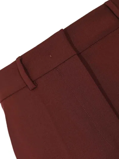 Sportmax Febe Flared Trousers In Stretch Wool Twill In Burgundy