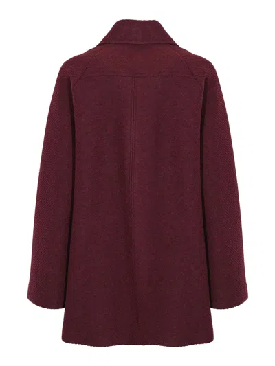 Max Mara Oblique Wool Blend Coat In Red