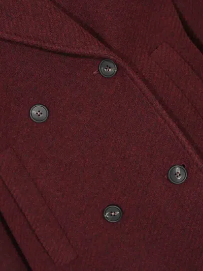 Max Mara Oblique Wool Blend Coat In Red