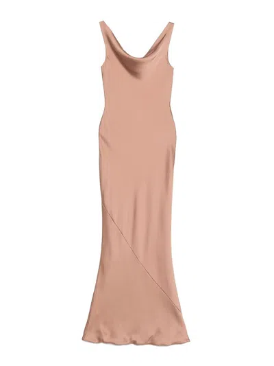 Norma Kamali Brown Maria Gown In Neutral
