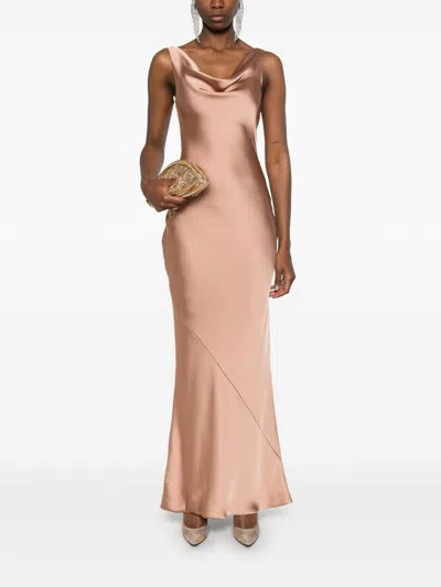 Norma Kamali Brown Maria Gown In Neutral