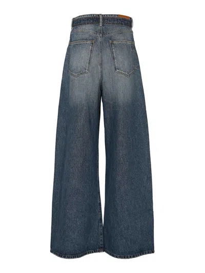 Sportmax Procida Oversized Jeans In Denim With Belt In Multi