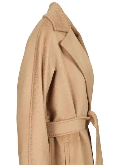 Max Mara Wool Dressing Gown Coat In Sand