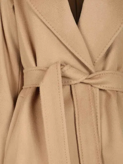 Max Mara Wool Dressing Gown Coat In Sand