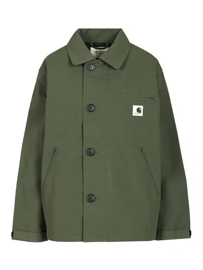 Carhartt Jacket Opuntia With Collared Design And Pockets In Green