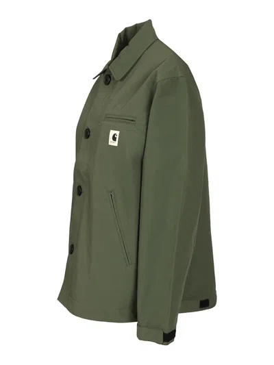 Carhartt Jacket Opuntia With Collared Design And Pockets In Green